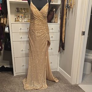 Elegant Gold Sequin Gown